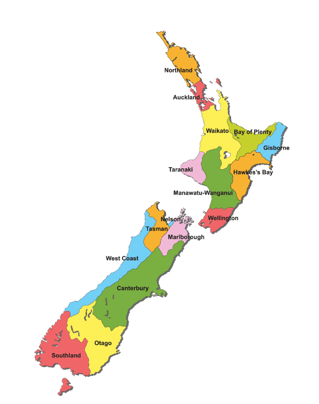 Map of New Zealand