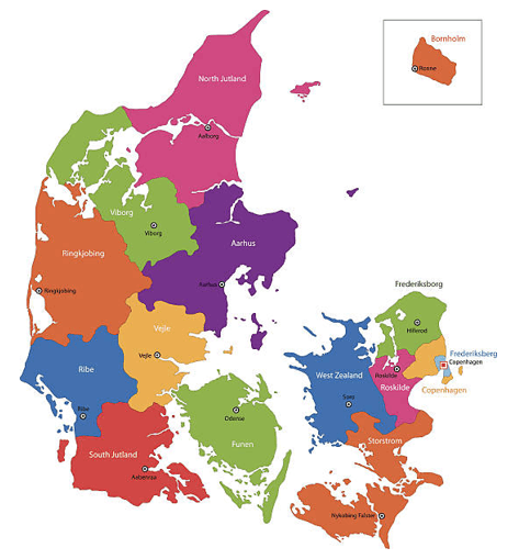Map of Denmark